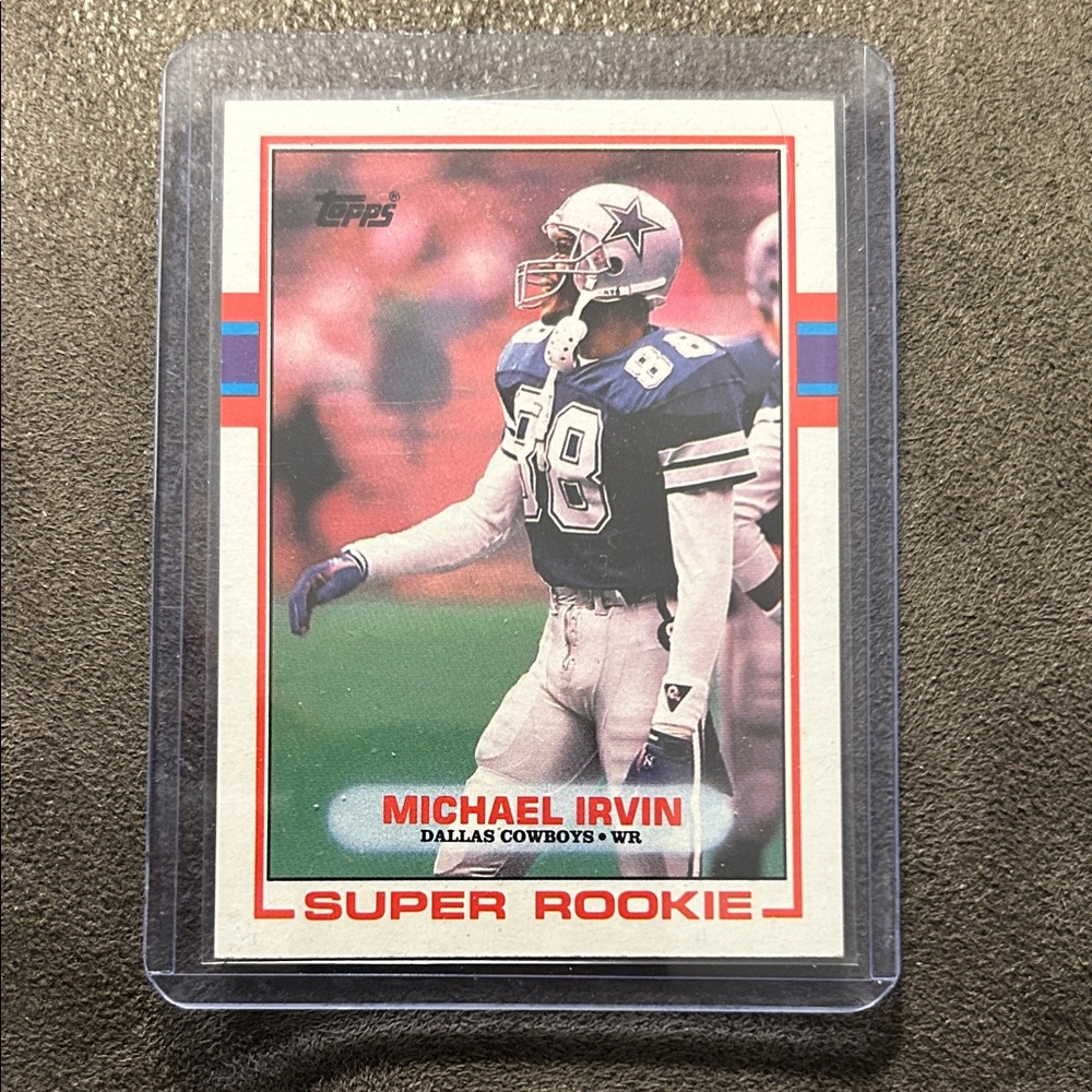 Topps Michael Irvin Super Rookie Card - Blue, White, Red Accents